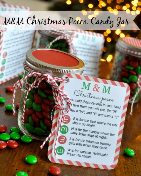 M&amp;M Christmas Poem Candy Jar Tutorial - Simple Sojourns